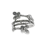 Anillo Doble Mariposa Pavonado de Plata 7