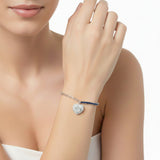 Pulsera Circonia Con Corazón Colgante Blancas