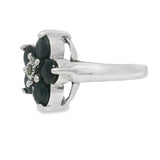 Anillo Flor Con Marquesita y Piedras Preciosas #6 / Rubí