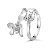 Anillo De Plata Dos Mariposas Ajustable #6 Ajustable