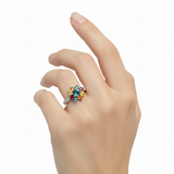 Anillo de Flor Zafiro Multicolor 6