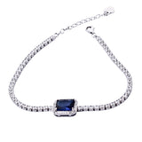 Pulsera Con Rectángulo En El Centro Plata Con Circonia