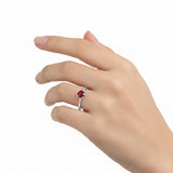 Anillo Solitario De Plata Con Piedras Preciosas Zafiro / #6