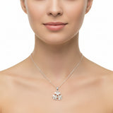 Collar Flores Eternas De Plata