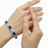 Brazalete de Piedra Natural con Circonias Zafiro