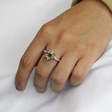 Anillo Turmalina con Circonia de Flor 6