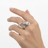 Anillo De Plata Con Perla 6