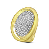 Anillo de Óvalo de Plata con Circonia y Chapa de Oro Dorado / #8