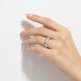 Anillo de Plata con Cuadros de Circonia 6