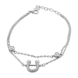 Pulsera Con Herradura Plata Con Circonia