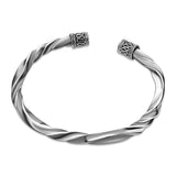 Brazalete Oxidado Torcido De Plata