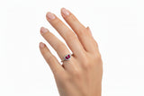 Anillo Circonia de Corazón Rosa / 6