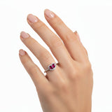 Anillo Circonia de Corazón Rosa / 6