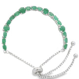 Pulsera Ajustable De Piedras Preciosas Esmeralda