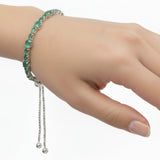 Pulsera Ajustable De Piedras Preciosas Esmeralda