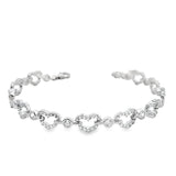 Pulsera de Corazones Circonia