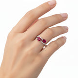 Anillo Gota De Jade Rubí Piedras Preciosas