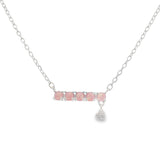 Collar Circonia Con Corazón Colgante Blancos