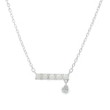 Collar Circonia Con Corazón Colgante Blancos