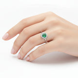 Anillo Flor Esmeralda Piedras Preciosas Con Circonia