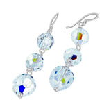 Arete Gancho De Plata Con Cristal