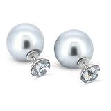 Arete Broquel Circonia Con Bola Trasera