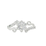 Anillo En Forma De Flor Solitario Con Circonia 7