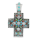 Cruz Grande de Plata con Piedras