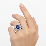 Anillo de Circonia con Piedra Natural al Centro Rubi / 6