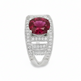 Anillo de Circonia con Piedra Natural al Centro