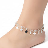 Tobillera de Plata de Estrellas