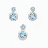 Juego Topaz Azul Piedras Preciosas