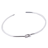 Brazalete Abierto De Nudo Plata Lisa
