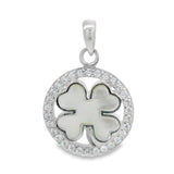 Dije de Trébol con Circonias y Madre Perla