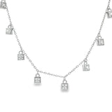 Collar de Cuadrados Colgantes de Circonia