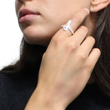 Anillo Víbora de Plata con Circonia