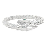 Brazalete de Víbora de Plata con Circonia