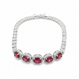 Pulsera de Piedra Natural con Circonia Zafiro