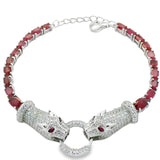 Pulsera de Tigre con Piedra Natural y Circonia Zafiro