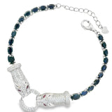 Pulsera de Tigre con Piedra Natural y Circonia Zafiro