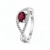 Anillo Ojo Cruzado Piedra Natural Y Circonia Esmeralda / #7