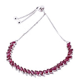 Pulsera Ajustable Hojas Piedra Natural Con Circonia