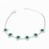 Pulsera Rombos de Piedra Natural y Circonia