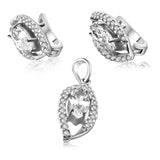 Juego De Plata Con Circonia Circonia / Blanco