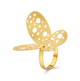 Anillo Mariposa De Plata #6.5 / Dorado
