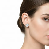 Aretes Estrella De Perla Con Circonia De Plata