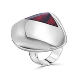 Anillo De Plata Rojo / #7