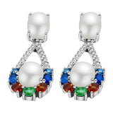 Aretes De Plata Con Piedras Preciosas Ópalo