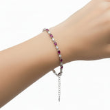Pulsera Con Piedras Preciosas Rubí