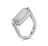 Anillo De Plata Con Bloque Rectangular Movible #6